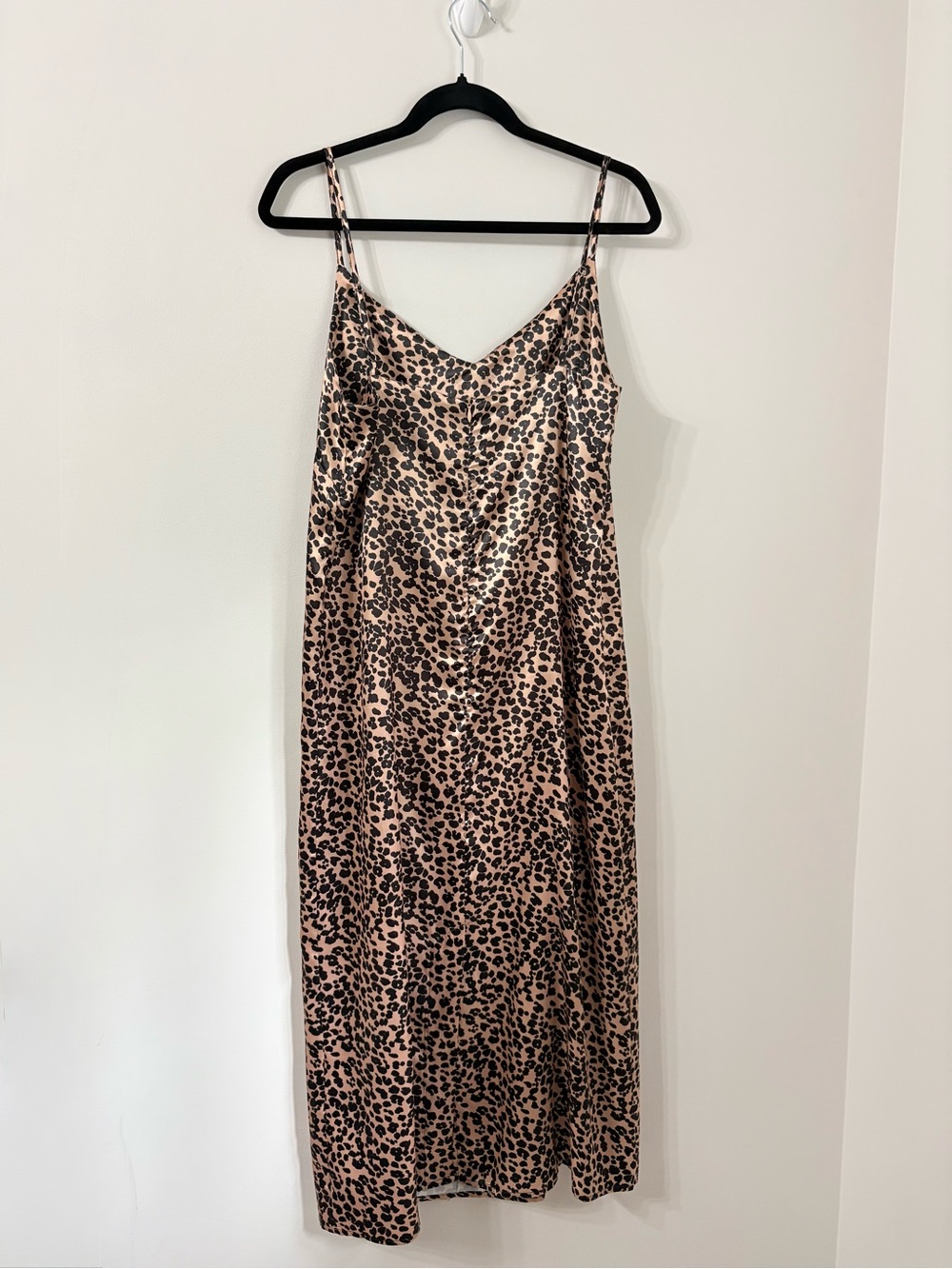 C'EST MOI Satin Leopard Midi Slip Dress 90s Grunge Maximalist Chic Cool Girl S - Picture 5 of 5